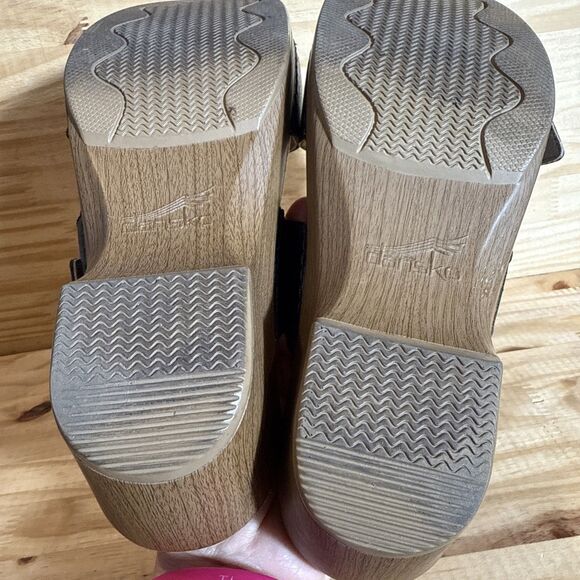 Dansko Sophie Women's Black Leather Block Heel Sandals Size 37 EUR / 6 US - Picture 8 of 8